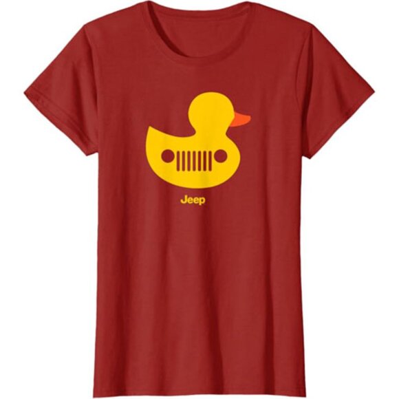 Duck Duck Jeep Grille T-Shirt Cranberry Red Womens XXL NWT Rubber Ducky Duckie - Picture 1 of 7